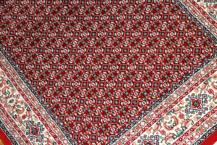 手織りペルシャ絨毯イラン製ムード産地センターラグサイズ188698、サイズ：145x100 CM (フサを含まず)