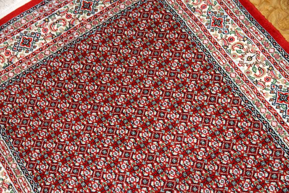 手織りペルシャ絨毯イラン製ムード産地センターラグサイズ188698、サイズ：145x100 CM (フサを含まず)