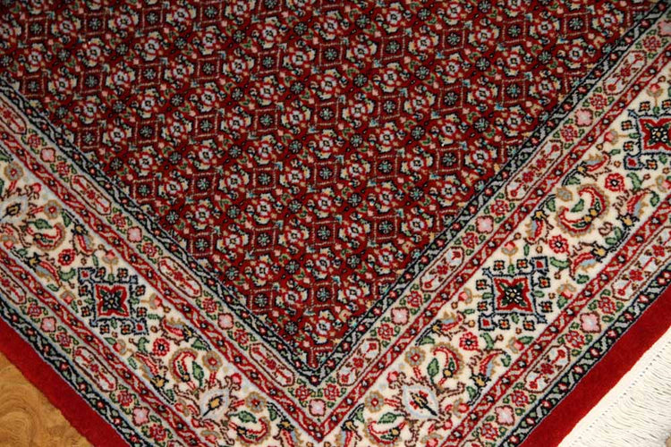 手織りペルシャ絨毯イラン製ムード産地センターラグサイズ188698、サイズ：145x100 CM (フサを含まず)
