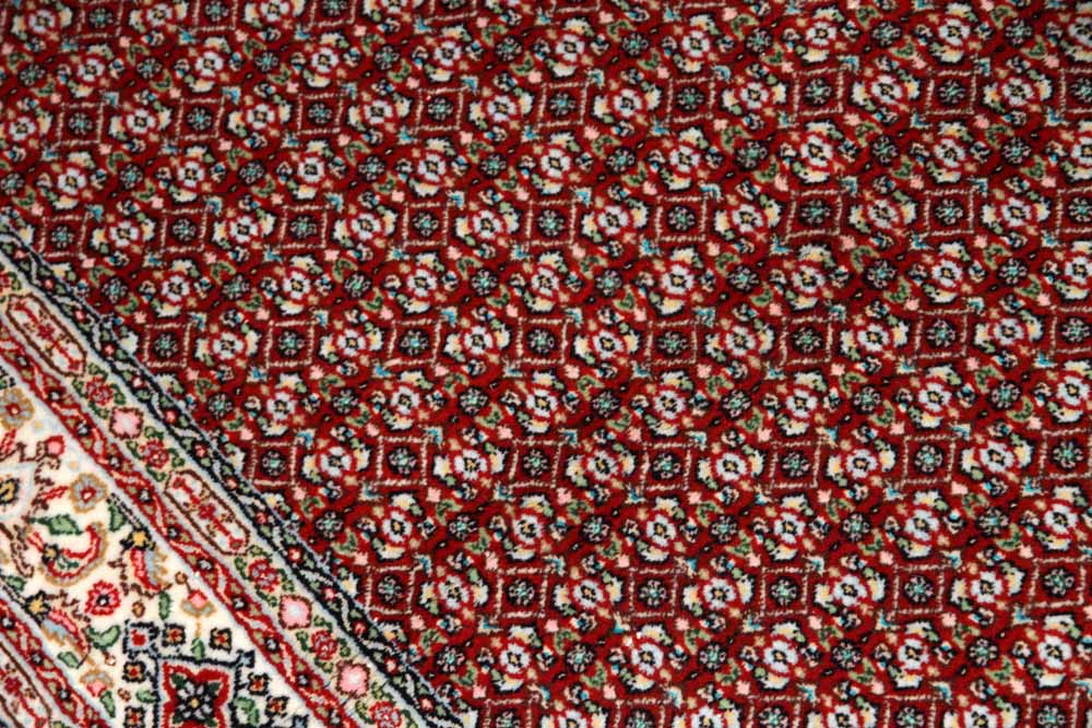 手織りペルシャ絨毯イラン製ムード産地センターラグサイズ188698、サイズ：145x100 CM (フサを含まず)