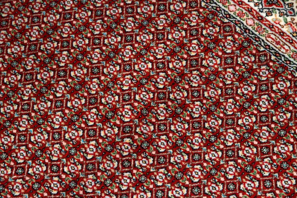 手織りペルシャ絨毯イラン製ムード産地センターラグサイズ188698、サイズ：145x100 CM (フサを含まず)