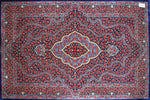 ハンドメイドシルクラグペルシャ絨毯クム57020、高級シルクラグ、サイズ：208x135ｃｍ（フサ含まず）　