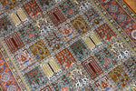 ヘシティーデザイン和風シルクペルシャ絨毯、クム産地イラン輸入49080、サイズ：150x100 CM（フサ含まず）