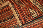イラン直輸入カラートキリムのソファー前4438、サイズ：200x140 ｃｍ（フサ含まず)