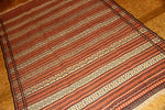 イラン直輸入カラートキリムのソファー前4438、サイズ：200x140 ｃｍ（フサ含まず)