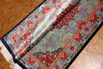 鮮やかなブルー色の玄関マットシルクペルシャ56039、サイズ： 94x58 CM 、blue silk carpet