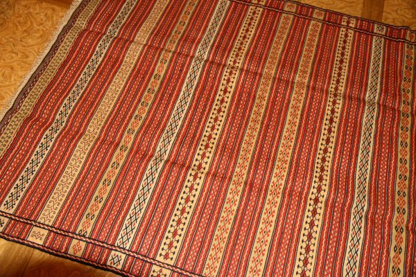 イランのペルシャキリムカラート産地ラグ4448,サイズ：205x145 CM