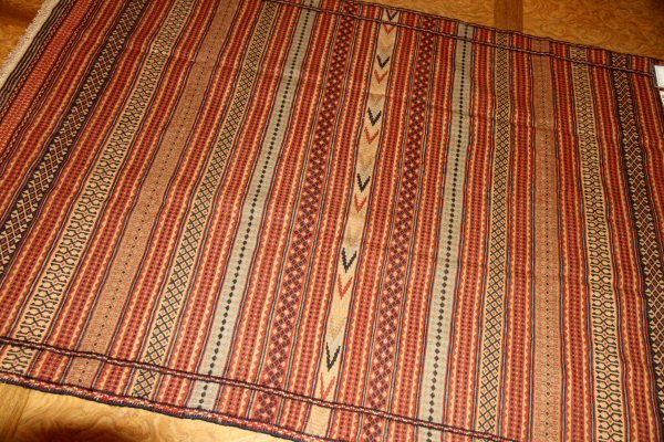 キリムラグサイズカラート産地のペルシャ輸入4449,サイズ：202x150ｃｍ（フサ含まず）