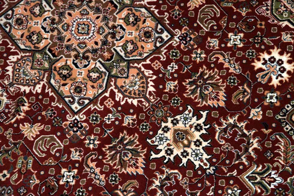 センターラグの機械織りウールペルシャカーペット1440001,サイズ：150x100 CM
