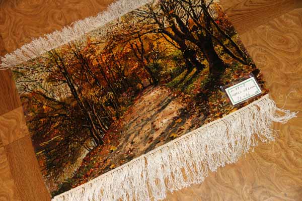 イランの森じゅうたん、ペルシャ絨毯タペストリータブリーズ自然風景49108、サイズ：70x46 CM