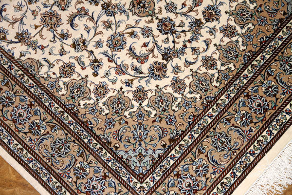 シルクジュウタンペルシャカシャーン、メダリオンデザイン47083、サイズ：154x98 CM