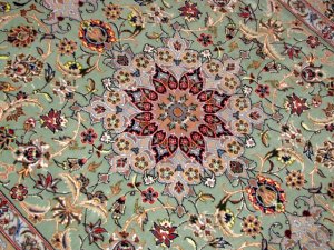 ENTESHARI工房手織りペルシャ絨毯46315、サイズ：202x130ｃｍ（フサ含まず）