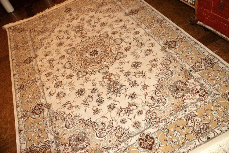 イラン輸入機械織りラグのペルシャ模様770017,サイズ：220x150 CM