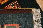 高級オリジナルイラン製ギャッベ、おしゃれチェス模様18841、サイズ：207x142 CM(フサ含まず）
