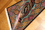 迫力のあるシルクの玄関マット手織りペルシャ57010、persian carpet、サイズ：116x80 CM