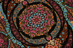 迫力のあるシルクの玄関マット手織りペルシャ57010、persian carpet、サイズ：116x80 CM