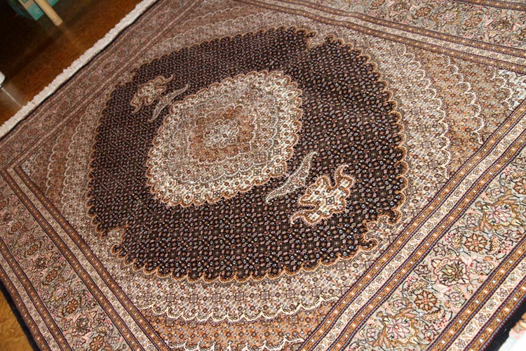 インテリアラグペルシャカーペットタブリズマヒ57050、サイズ：210x155ｃｍ（フサ含まず）