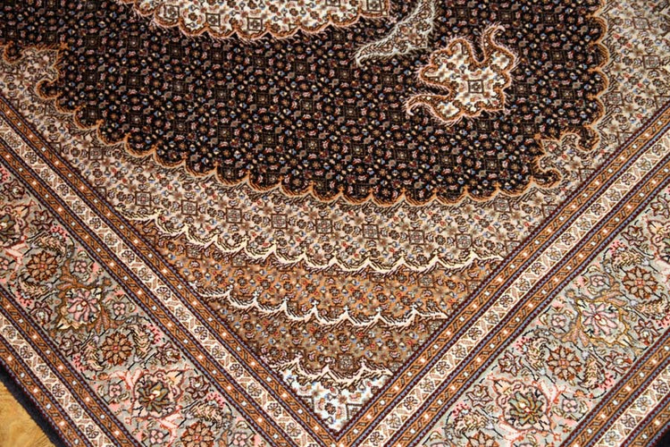 インテリアラグペルシャカーペットタブリズマヒ57050、サイズ：210x155ｃｍ（フサ含まず）