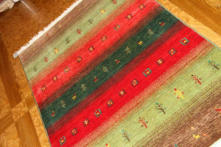 最高級イラン製ギャッベのアクセントラグメリノウール26353 , サイズ：120ｘ83 CM