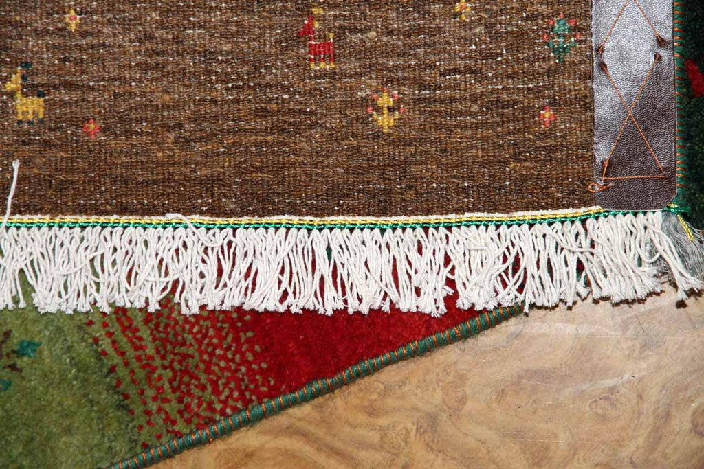 最高級イラン製ギャッベのアクセントラグメリノウール26353 , サイズ：120ｘ83 CM