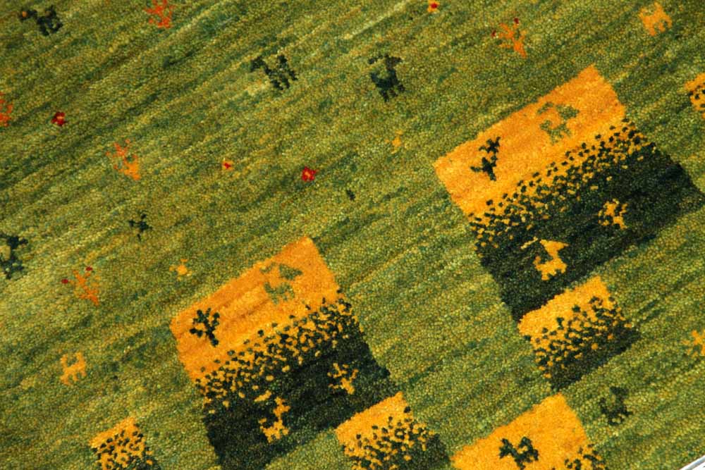 高品質手織りペルシャギャッベコルデスタンギャッベイラン製58444、サイズ：88x61ｃｍ（フサ含まず）