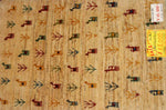手織りペルシャギャッベイラン製玄関マット192140、サイズ：84x58ｃｍ（フサ含まず）