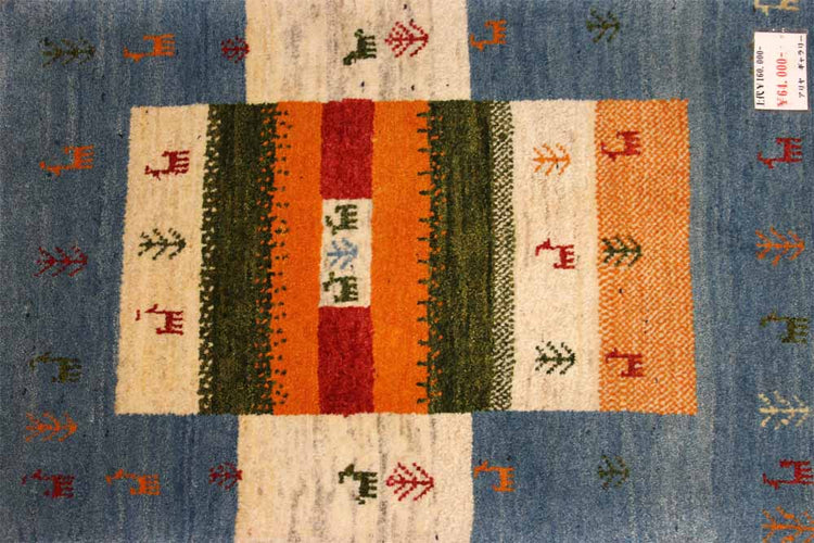 イラン直輸入コルデスタンギャッベ非常に珍しい高品質ギャッベ192101、サイズ：92ｘ61ｃｍ（フサ含まず）