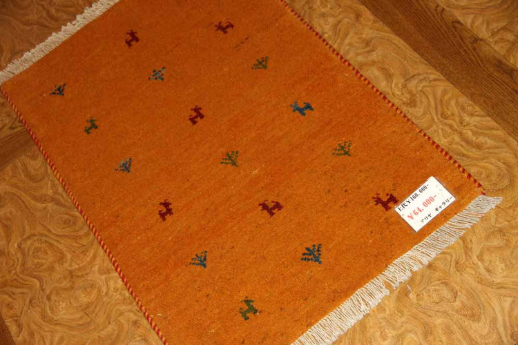 コルデスタンギャッベ高級細かいギャッベ26729、サイズ：90x59ｃｍ（フサ含まず）
