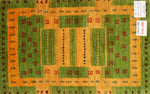 おしゃれでカラフルな色彩コルデスタン産地ギャッベ高品質58161、サイズ：85x55ｃｍ（フサ含まず）