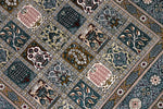グリーン色のヘシティーデザイン絹玄関マットのペルシャ絨毯56068、サイズ：121x78ｃｍ（フサ含まず）