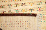 高品質のイラン製ギャッベ、メリノウールペルシャ18316、サイズ：203x156cm（フサ含まず）