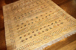 高品質のイラン製ギャッベ、メリノウールペルシャ18316、サイズ：203x156cm（フサ含まず）