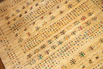 高品質のイラン製ギャッベ、メリノウールペルシャ18316、サイズ：203x156cm（フサ含まず）
