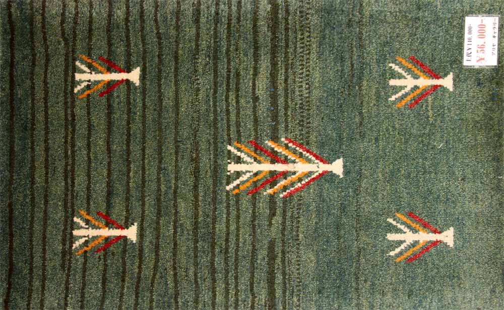 とてもシンプルデザインでおしゃれなギャッベの玄関マット26778、サイズ：90ｘ60ｃｍ（フサ含まず）
