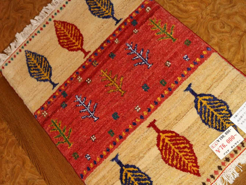 カラフルな高品質コルデスタンギャッベイラン製58160、サイズ：94x58ｃｍ（フサ含まず）