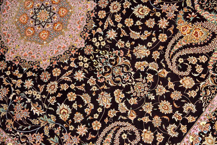 最高級ペルシャ絨毯シルク100%ラグサイズ60007、サイズ：192x134 ｃｍ（フサ含まず)
