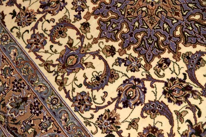 Isfahan persian carpetイスファハンラグ50138、サイズ：174x108ｃｍ（フサ含まず）