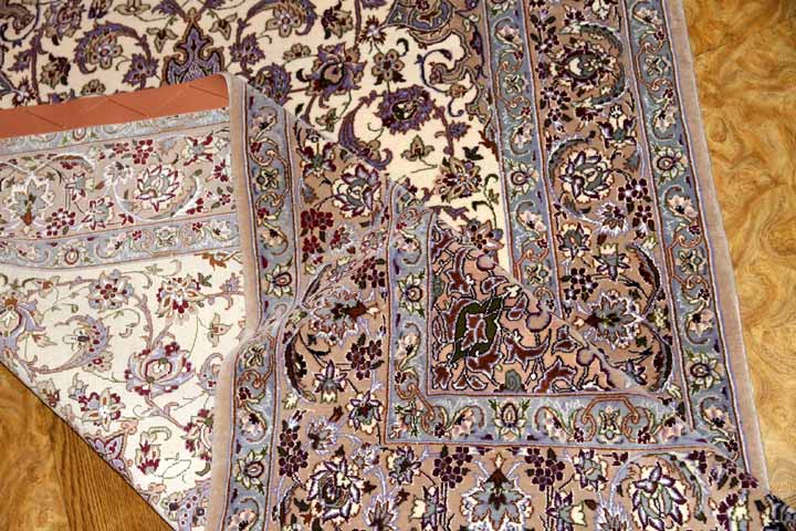Isfahan persian carpetイスファハンラグ50138、サイズ：174x108ｃｍ（フサ含まず）