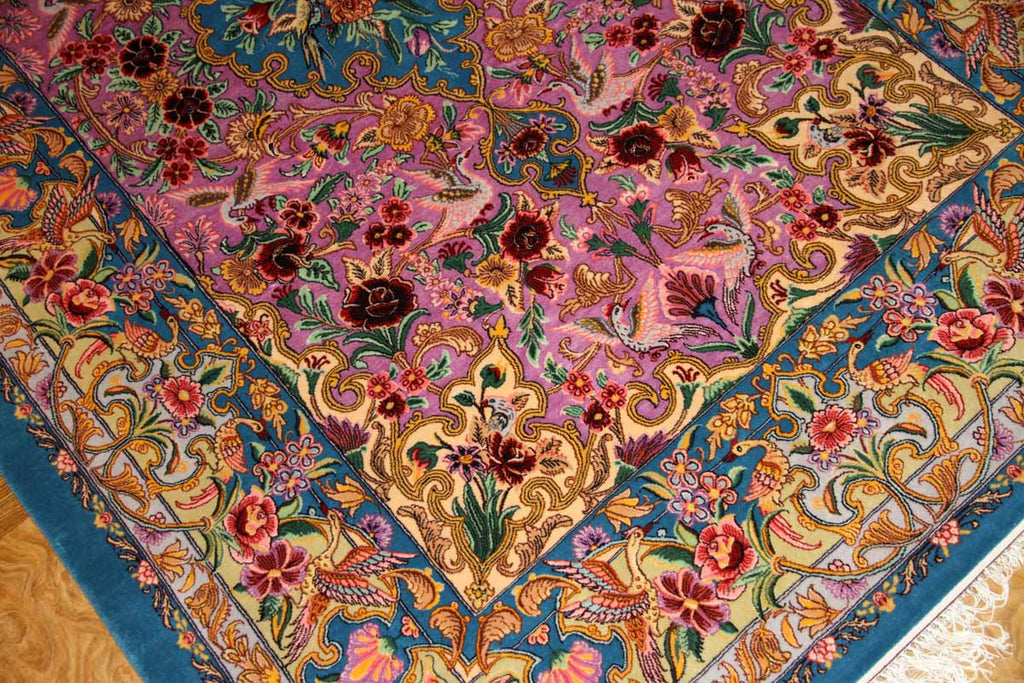 イスファハン産手織りペルシャ絨毯、高級ラグの直輸入311700、サイズ：236ｘ155ｃｍ（フサ含まず）