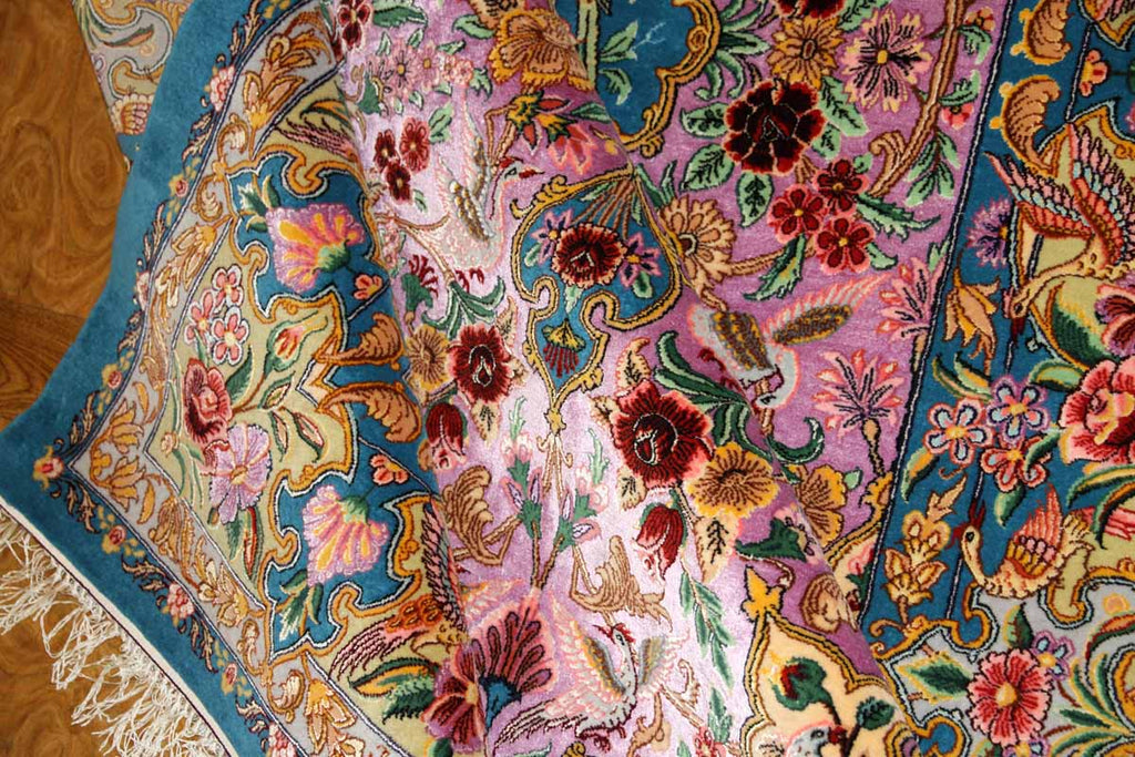 イスファハン産手織りペルシャ絨毯、高級ラグの直輸入311700、サイズ：236ｘ155ｃｍ（フサ含まず）