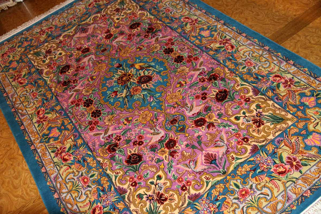 イスファハン産手織りペルシャ絨毯、高級ラグの直輸入311700、サイズ：236ｘ155ｃｍ（フサ含まず）