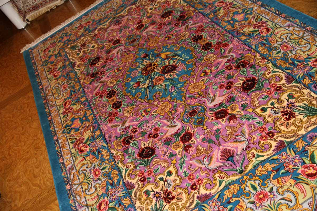 イスファハン産手織りペルシャ絨毯、高級ラグの直輸入311700、サイズ：236ｘ155ｃｍ（フサ含まず）