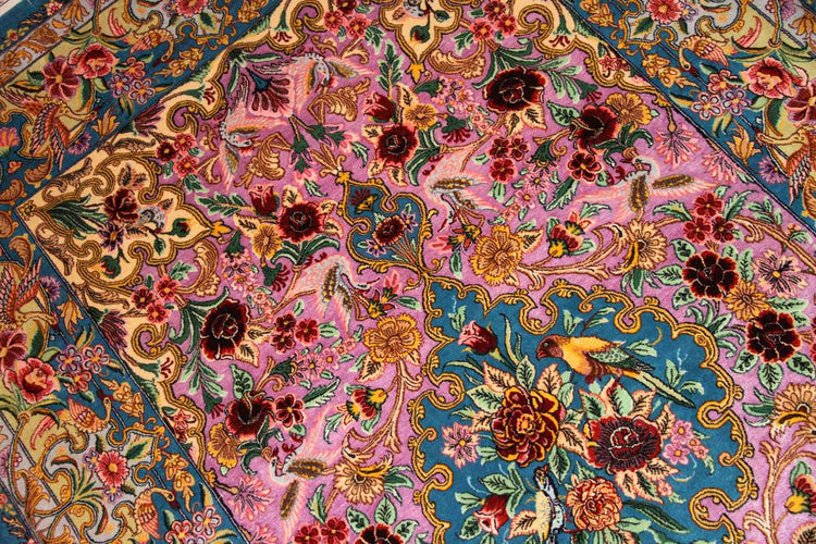イスファハン産手織りペルシャ絨毯、高級ラグの直輸入311700、サイズ：236ｘ155ｃｍ（フサ含まず）
