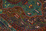 トップクラス手織りシルクペルシャ絨毯有名工房センターラグ60019、サイズ：153x103 CM (フサ含まず)