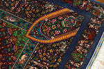 トップクラス手織りシルクペルシャ絨毯有名工房センターラグ60019、サイズ：153x103 CM (フサ含まず)