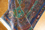 トップクラス手織りシルクペルシャ絨毯有名工房センターラグ60019、サイズ：153x103 CM (フサ含まず)