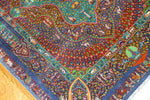 トップクラス手織りシルクペルシャ絨毯有名工房センターラグ60019、サイズ：153x103 CM (フサ含まず)