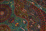 トップクラス手織りシルクペルシャ絨毯有名工房センターラグ60019、サイズ：153x103 CM (フサ含まず)