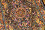 有名工房のジャムシディーセンターラグ、ペルシャ絨毯クム60027、サイズ：148x97 CM (フサ含まず)
