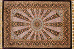 最高級有名工房のJEDDI玄関マットシルクペルシャ絨毯60062、サイズ：124x79 CM